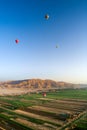 Hot Air Balloons over Valley of the Kings, Egypt Royalty Free Stock Photo