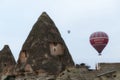 Hot Air Balloon Ride over the Cappadocia Landscape, Turkey Royalty Free Stock Photo