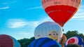 Hot air balloons rising during Annual Balloon Fiesta