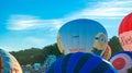 Hot air balloons rising during Bristol Annual Balloon Fiesta Royalty Free Stock Photo