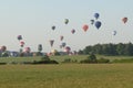 Hot Air Balloons Rising at The Midlands Air Festival Ragley Hall Alcester UK