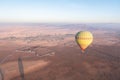 Hot air balloons soaring over the breathtaking Moroccan desert landscape Royalty Free Stock Photo