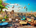 Cafe terrace in Goreme Royalty Free Stock Photo