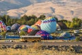 Hot air balloons taking off