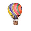 Hot Air balloons vintage circus watercolor hand drawn object isolated on white background illustration