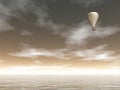 Hot air baloon - 3D render Royalty Free Stock Photo