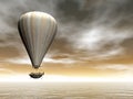 Hot air baloon - 3D render Royalty Free Stock Photo