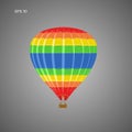 Hot air baloon vector illustration. Air floatation transport