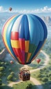 Hot Air Baloons in Clear Blue Sky. Mobile Wallpaper Background