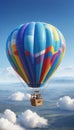 Hot Air Baloons in Clear Blue Sky. Mobile Wallpaper Background