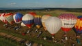 Hot air baloons, preparing for launch