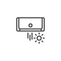 Hot air conditioning line icon