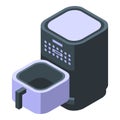 Hot air fryer icon isometric vector. Home cook