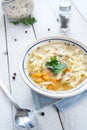 Hot and alible chicken soup Royalty Free Stock Photo