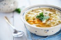 Hot and alible chicken soup Royalty Free Stock Photo