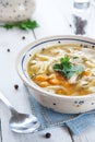 Hot and alible chicken soup Royalty Free Stock Photo