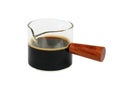 Hot american black coffee in glass jar isolated on white background clipping path Royalty Free Stock Photo