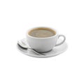 Hot americano, black coffee in a white cup isolated on white background with clipping path. Royalty Free Stock Photo