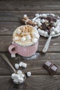 Hot chocolate with marsmallow candies