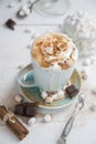 Hot chocolate with marsmallow candies