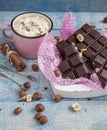 Hot chocolate with marsmallow candies