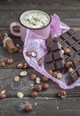 Hot chocolate with marsmallow candies