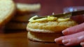 Hot Australian English style breakfast crumpets