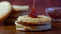 Hot Australian English style breakfast crumpets