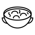 Hot azerbaijan soup icon outline vector. Indian dish