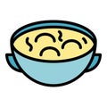 Hot azerbaijan soup icon vector flat