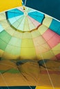 hot ballon air, interior detail during inflation. balloon festival Aranjuez, Spain Royalty Free Stock Photo