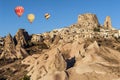 Hot Balloons over Uchisar Royalty Free Stock Photo