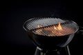 Hot barbecue fire with glowing coals ready to cook