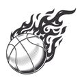 Hot basketball fire logo silhouette. basketball club graphic design logos or icons. vector illustration