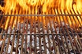 Hot BBQ Grill and Burning Flames, XXXL Royalty Free Stock Photo