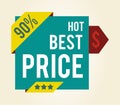 Hot Best Price 90 with Stars Vector Illustration Royalty Free Stock Photo