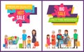 Hot and Big Sale Collection Vector Illustration Royalty Free Stock Photo