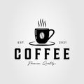 hot black coffee or one cup beverage logo vector illustration design Royalty Free Stock Photo