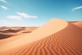 Hot blue sahara sand landscape adventure travel yellow dune dry nature desert sky Royalty Free Stock Photo