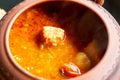 Hot bograch soup in pot