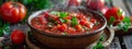 hot borscht in a plate. Selective focus. Royalty Free Stock Photo