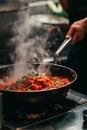 hot borscht in a plate. Selective focus. Royalty Free Stock Photo