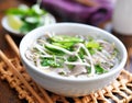 Hot bowl of pho with beef and rice noodles Royalty Free Stock Photo