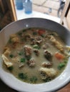 A hot bowl of soto betawi made of beef