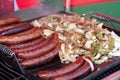 Hot Brats on the BBQ Grill Royalty Free Stock Photo