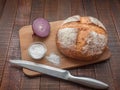 Hot bread and salt. Royalty Free Stock Photo