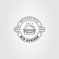 hot burger or hamburger sandwich logo vector illustration design Royalty Free Stock Photo