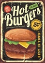 Hot burgers vintage restaurant sign