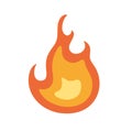 Hot burning fire icon. Flame light with hot tongues. Abstract warning symbol of heat and blaze. Flammable caution, alert