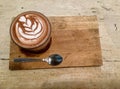 Hot caffe mocha. top view. Delicious drink. Royalty Free Stock Photo